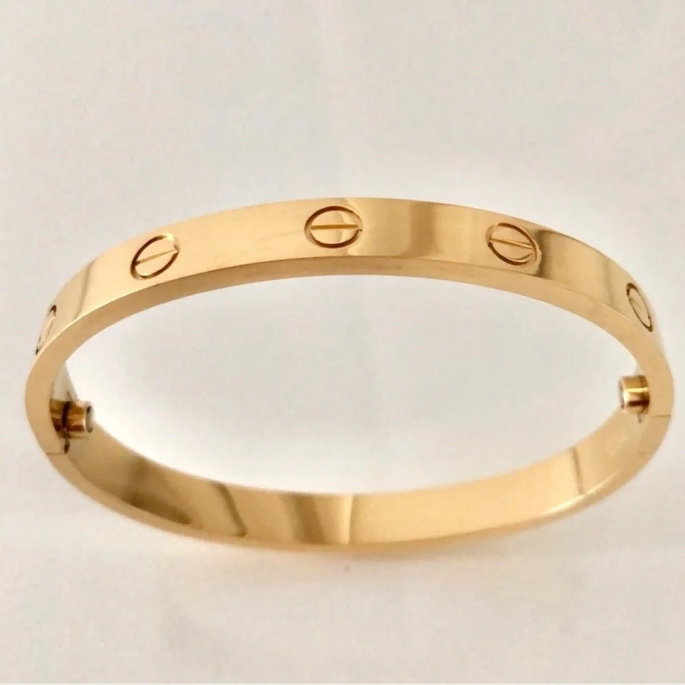 Generic Clip On Screw Bangle Bracelet in Gold